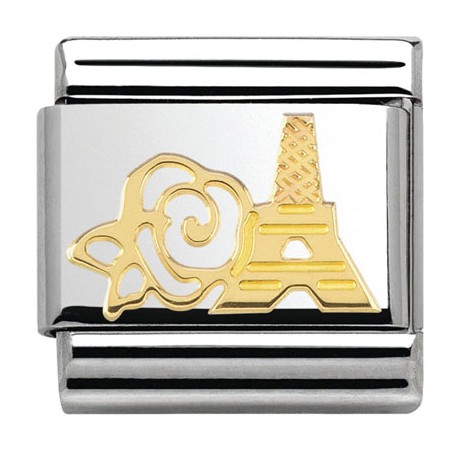 COMPOSABLE DE NOMINATION, ORO 18K, TORRE EIFFEL Y 