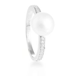 ANILLO LUXENTER PLATA PERLA CON CIRCONITAS